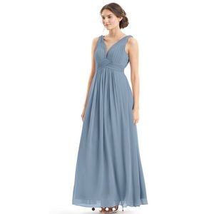 Azazie “Hillary” dress in Dusty Blue
